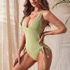 Bathing Suit Women Sexy Side Lace Up One Piece Lap Swimming Swimsuit 2024 Tummy Contr01 Swimwear Sports Bodysuit view 4