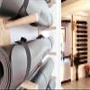VimrOd Wall Mount Wooden Yoga Mat Holder - 6/9 Tier, Hanging Fitness Storage Racks for Foam Roller, Large Capacity Vertical Display Shelf, Gym Decor (9 Tier) view 3