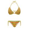 JEOCODY Jamaican Flag Women's Bikini Sets Colorful Yellow Red Green Stripe 2 Piece Halter Triangle Swimsuit Cheeky Thong Bathing Suits Sexy Brazilian Swimwears view 1