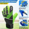 Jalunth Youth Soccer Goalkeeper Goalie Gloves Boys Girls Goal Keeper Field Player Glove Ages 11-13 Years Old Anti-Slip Latex Palm Soft Pu Hand Back Size 8 Black Green view 3