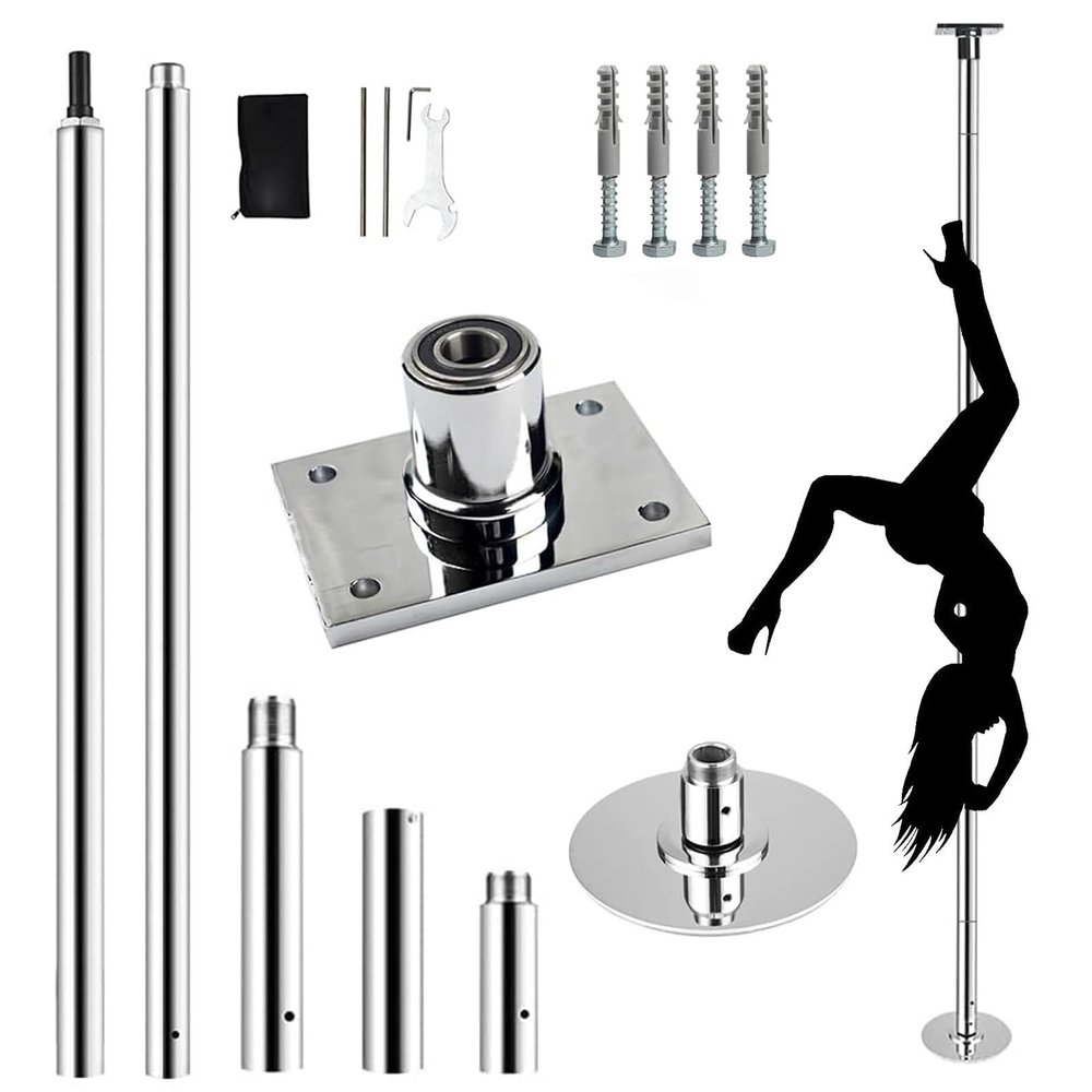 YLQFGUVWK 45mm Portable Stripper Pole, Home Men and Women Pole Dance Pole Kit 440 Lbs Weight Capacity Rotating/Static Dance Pole with Ceiling Mount
