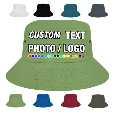 Custom Bucket Hats for Men - Add Your Own Text & Photo,Design Your Own Personalized Fisherman Cap Gift, Fruit Green