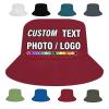 Custom Bucket Hats Design Your Own Photo Text Fisherman Cap Personalized Personalized Sun Hat for Men Women, Dark Red view 1