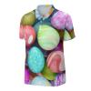 SHACADES Happy Easter Eggs Golf Shirts for Men Quick-Dry Short Sleeve Athletic Shirt Print Mens Hawaii Shirts Dry Fit Moisture Wicking Collared Shirt view 2