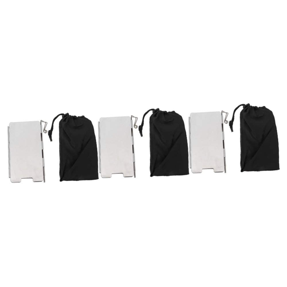 Yardwe 3sets Aluminum Alloy Outdoor Folding Windshield for Camping BBQ Picnic and Portable Stove Windscreen Configuration