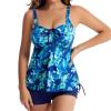 Swimsuits for Older Women Tummy Contr01 2 Piece Swimdress with Boyshorts Plus Size High Waist Training Bathing Suit view 2