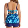 Swimsuits for Older Women Tummy Contr01 2 Piece Swimdress with Boyshorts Plus Size High Waist Training Bathing Suit view 3