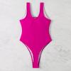 asntrgd Red Swimsuit Women Sexy Lace Up One Piece Lap Swimwear High Cut Bodysuit Bathing Suits Sports Athletic Swimming Suit view 3
