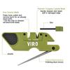 VIRO 6-in-1 Pocket Knife Sharpener& Survival Tool Outdoor Hunting Knife & Hook Sharpener, Handheld, Compact, Lightweight, Multi Use(Green) view 2
