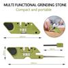 VIRO 6-in-1 Pocket Knife Sharpener& Survival Tool Outdoor Hunting Knife & Hook Sharpener, Handheld, Compact, Lightweight, Multi Use(Green) view 3