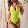 Bathing Suit Women Sexy Side Lace Up One Piece Lap Swimming Swimsuit 2024 Tummy Contr01 Swimwear Sports Bodysuit view 2