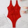asntrgd Red Swimsuit Women Sexy Lace Up One Piece Lap Swimwear High Cut Bodysuit Bathing Suits Sports Athletic Swimming Suit view 2