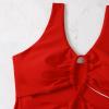 asntrgd Red Swimsuit Women Sexy Lace Up One Piece Lap Swimwear High Cut Bodysuit Bathing Suits Sports Athletic Swimming Suit view 4