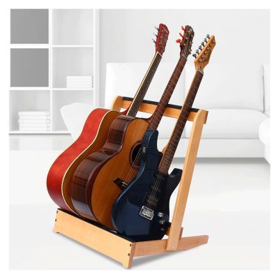 Floor Standing Guitar Storage Rack with Foam Protection Pad, Detachable Badminton Tennis Racquet Organizer Holder for Gymnasium/School/Clubs, Solid Wood Frame (Size : 50x43.5x64cm)