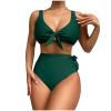 asntrgd Swim Suits for Women 2024 Tie Front One Piece Lap Bathing Suit Lace Up Swimwear Sport High Cut Swimming Swimsuits view 2