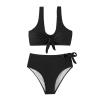 asntrgd Swim Suits for Women 2024 Tie Front One Piece Lap Bathing Suit Lace Up Swimwear Sport High Cut Swimming Swimsuits view 3