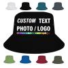 Custom Bucket Hats for Men - Add Your Own Text & Photo,Design Your Own Personalized Fisherman Cap Gift, Black view 1