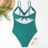 Bathing Suit Tops for Women Cute Scallop Trim One Piece Lap Swimsuits Tummy Contr01 Strap Swimwear Training Swimming view 4