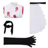 Cos-Animefly Adult Cosplay Costume Unisex Dress Apron with Gloves Uniform Set for Women Men Halloween Party Outfit view 3