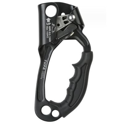 Climbing Technology Quick Roll Ascender, Aviation Light Alloy Mountaineering Rock Ergonomic Rappelling Gear Equipment, for Climbing and Rigging(Black)