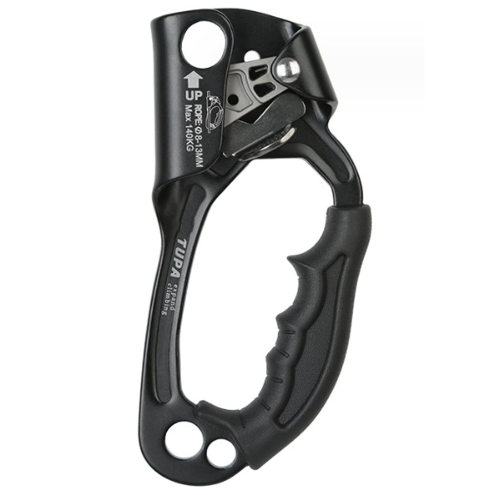 Climbing Technology Quick Roll Ascender, Aviation Light Alloy Mountaineering Rock Ergonomic Rappelling Gear Equipment, for Climbing and Rigging(Black)