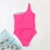 asntrgd Women's One Piece Swimsuit Waist Tie One Shoulder Lap Swimwear Sexy High Waist Bodysuit Bathing Suit Sport Swimming view 3