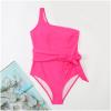 asntrgd Women's One Piece Swimsuit Waist Tie One Shoulder Lap Swimwear Sexy High Waist Bodysuit Bathing Suit Sport Swimming view 4