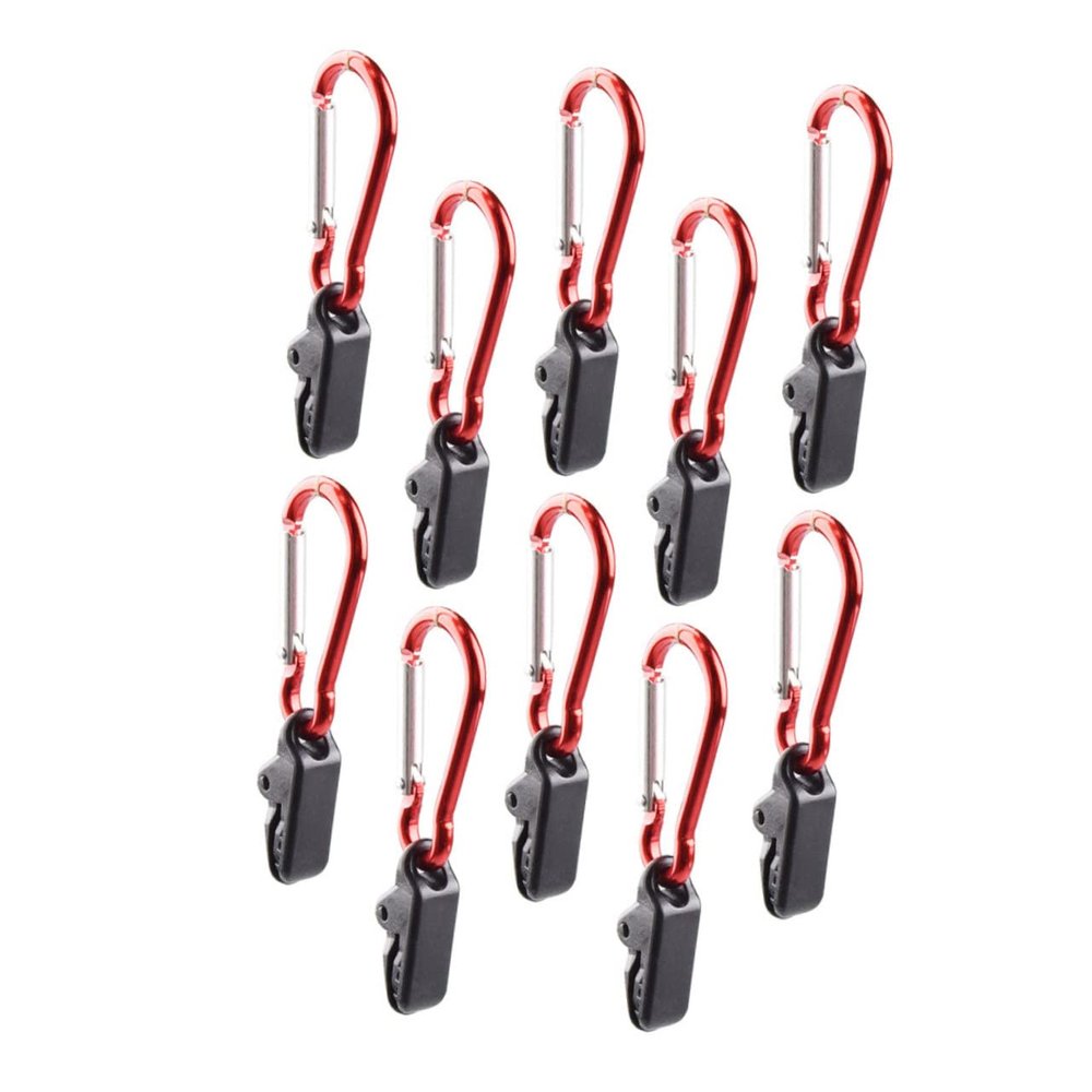 Yardwe 10pcs Windproof Tent Clamps Plastic Clips Carabiner for Outdoor Camping Tarp and Canopy Fixing Lightweight Easy to Install for BBQ and Tent Accessories