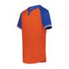 Augusta Sportswear Boy's Cutter+ Henley Jersey Orange/Royal M