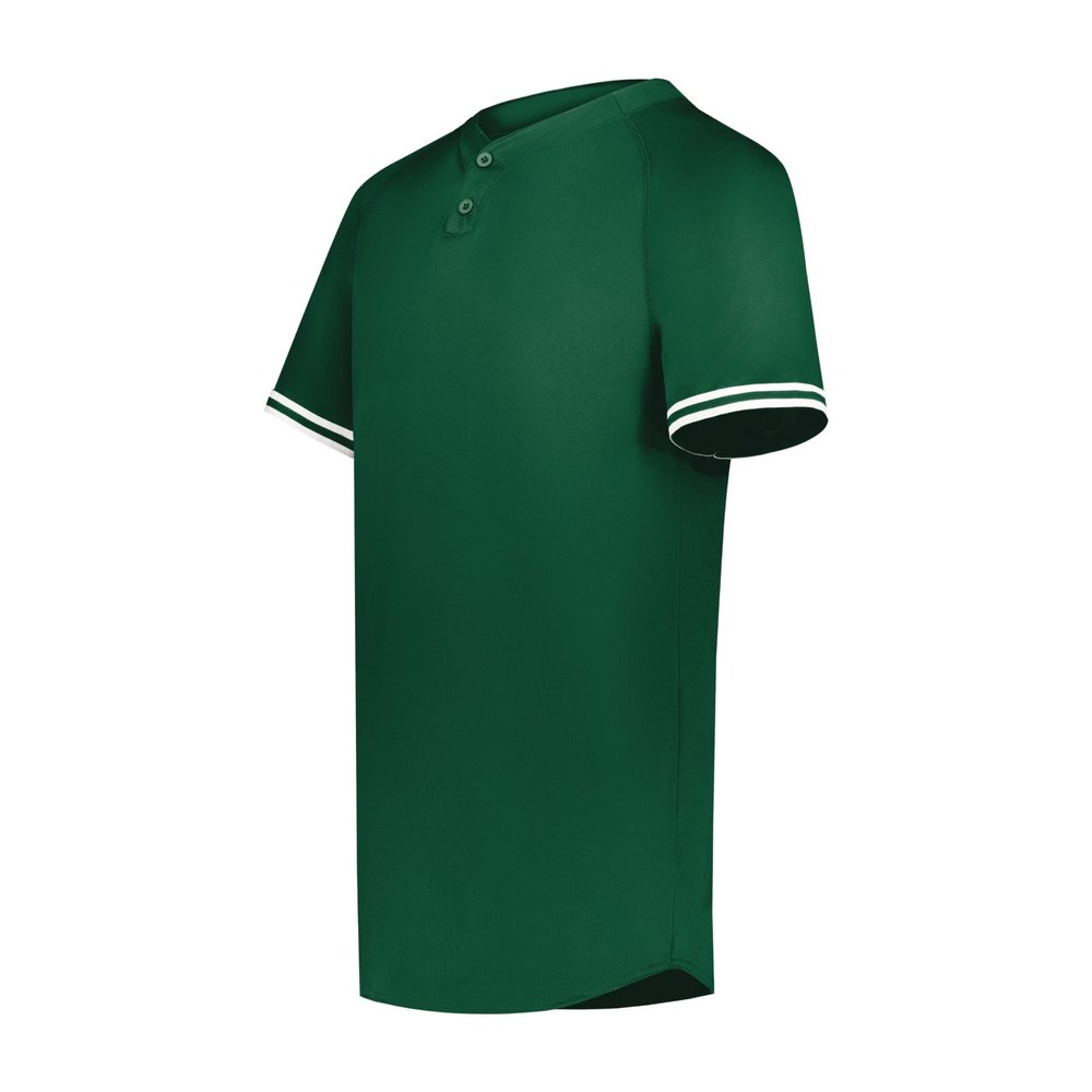 Augusta Sportswear Boy's Cutter+ Henley Jersey Dark Green/White XL