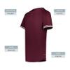 Augusta Sportswear Boy's Cutter+ Henley Jersey Maroon/White S view 4