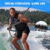 SETYPARY 25ft Wakesurf Rope and Handle, Floating Wake Surf Ropes, 6 Section Removeable Surf Tow Rope (Grey & Black) view 2