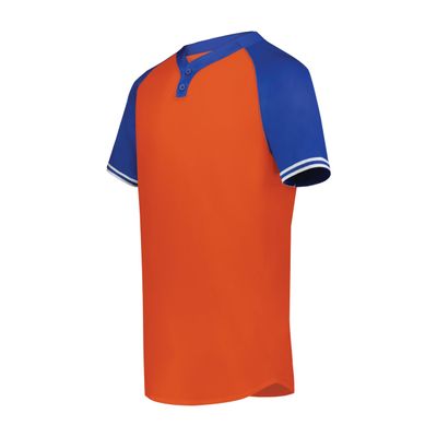 Augusta Sportswear Boy's Cutter+ Henley Jersey Orange/Royal L