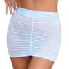 Lejafay Women's Micro Mini Hip Skirt Mesh Sheer Transparent Bodycon Short Skirt Ultrashort Skirts Sky Blue A One Size view 1