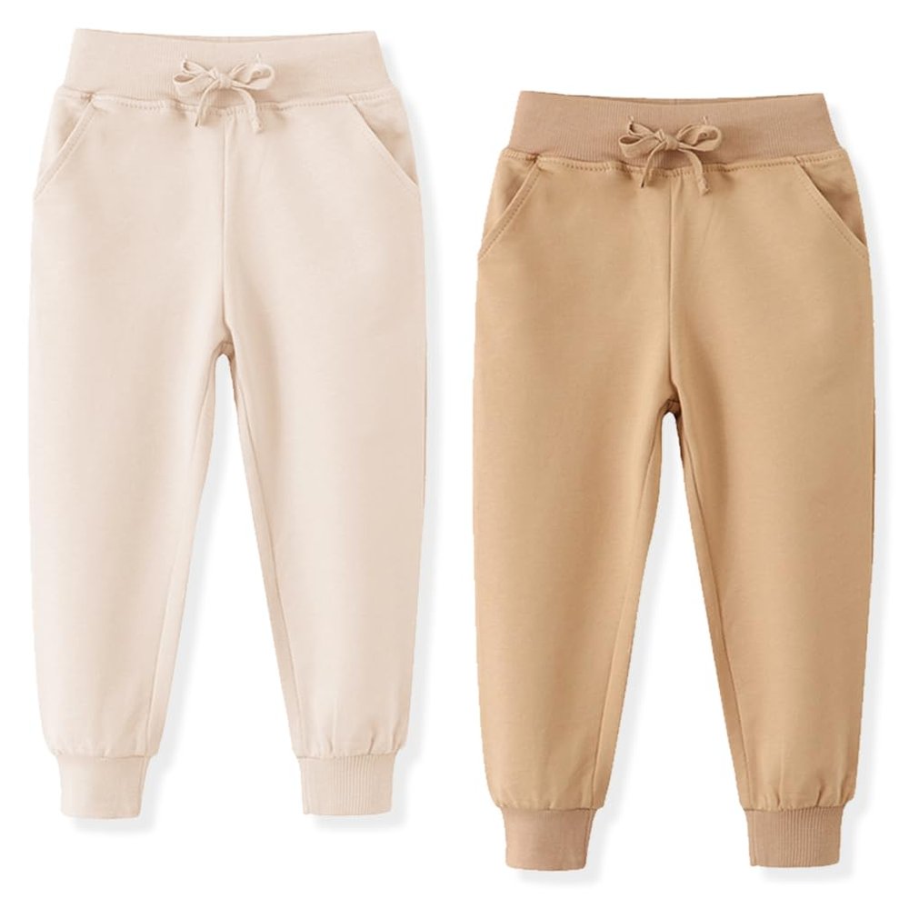 ACESTAR Boys Cotton Jogger Pants Drawstring Elastic Waist Sweatpants