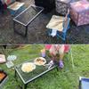 NDNCZDHC Outdoor Folding Table Iron Portable Camping Table Mini BBQ Table for Camping Picnic BBQ, 21.7x11.8x7.1in view 3