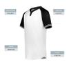 Augusta Sportswear Boy's Cutter+ Henley Jersey White/Black S view 3