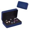 OLYCRAFT 2pcs Ring Storage Boxes 4.9x3.1x1.8 inch 3-Slot Ring Display Stand Small Ring Organizer Box Portable Rings Jewelry Holder Case Ring Storage Tray for Home Jewelry Store Travel - Marine Blue view 1