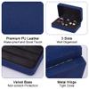 OLYCRAFT 2pcs Ring Storage Boxes 4.9x3.1x1.8 inch 3-Slot Ring Display Stand Small Ring Organizer Box Portable Rings Jewelry Holder Case Ring Storage Tray for Home Jewelry Store Travel - Marine Blue view 4