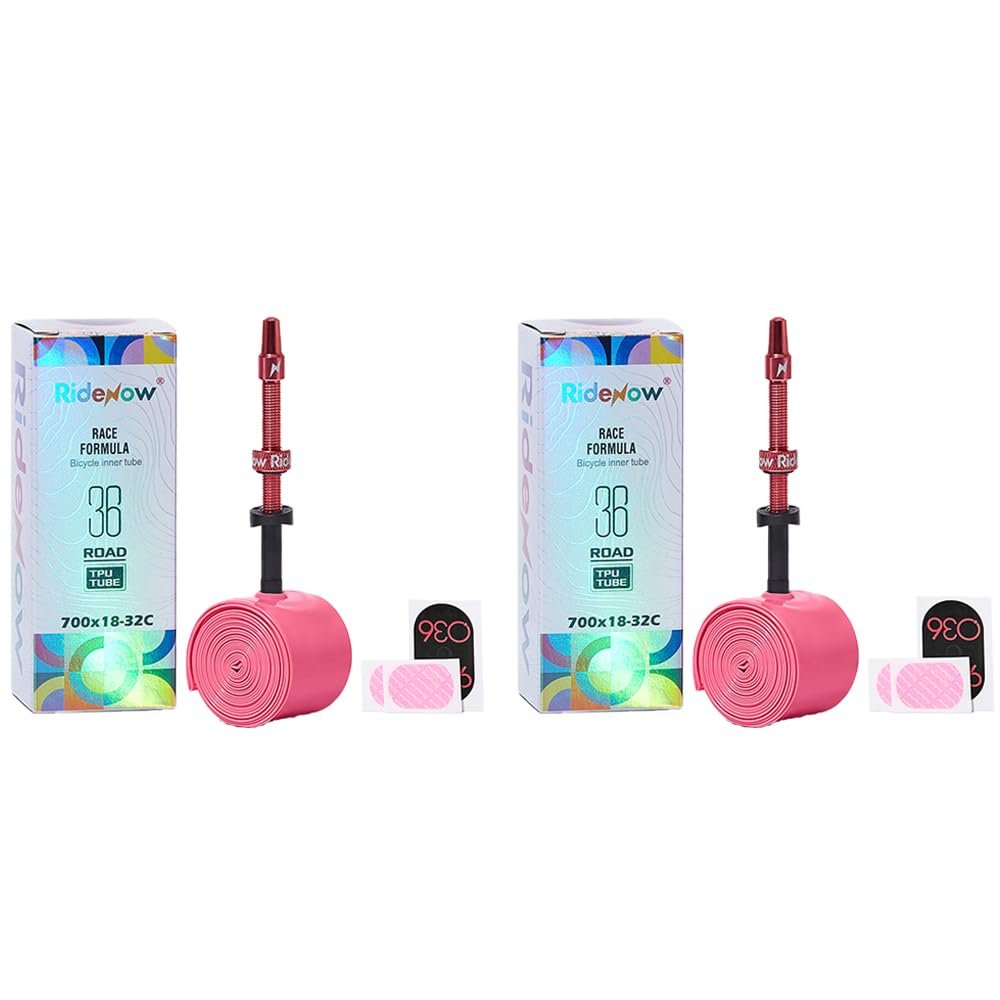 RIDENOWTECH TPU Inner Tube 700C x 18-32C / 32-47C with Metal Presta Removable Valve Cores Stem for Road & Gravel