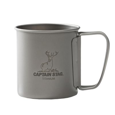 Captain Stag UH-4502 Outdoor Cup, Mug, Tumbler, Single Mug, 10.1 fl oz (300 ml), Folding Handle, Lightweight, Titanium, Made in Japan, Made in Japan