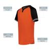 Augusta Sportswear Boy's Cutter+ Henley Jersey Orange/Black L view 4