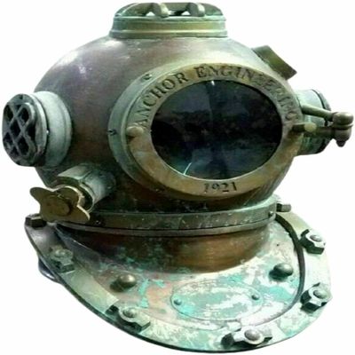 18'' Full Size Vintage Diving Helmet Green Color U.S Navy Scuba Diving Helmet