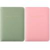 2 Pcs Passport Cover Holder for Travel Waterproof Leather Passport Wallet Case Book Travel Cruise Essentials for Women Men(Lotus Root Pink, Moss Green) view 1