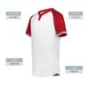 Augusta Sportswear Boy's Cutter+ Henley Jersey White/Scarlet L view 4