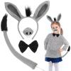 Ipetboom 5 Sets Donkey Headband Scrunchies for Girls Hairband Donkeys Ears Headband Costume Nose Tail Kids Animal Fancy Dress Earrings Donkey Decoration view 2