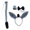 Ipetboom 5 Sets Donkey Headband Scrunchies for Girls Hairband Donkeys Ears Headband Costume Nose Tail Kids Animal Fancy Dress Earrings Donkey Decoration view 3