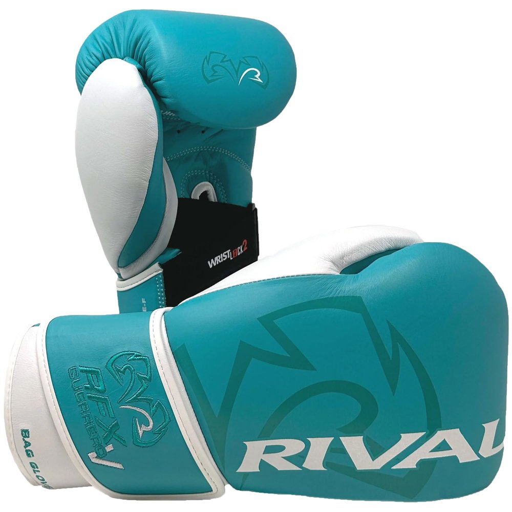 Rival Boxing RFX-Guerrero-V HDEF Bag Gloves - 8 oz. - Teal/White
