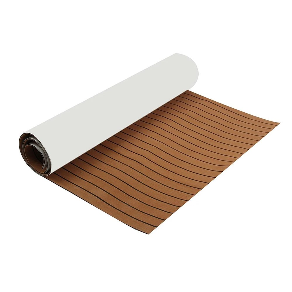 UNKOMN Marine Hardware 300x90cm 6mm EVA Foam Floor Mat for Marine Boat Yacht RV Self Adhesive Foam Teak Deck Sheet Boat Synthetic Foam Floor Mat Carpet (Color : Brown Black)