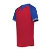 Augusta Sportswear Boy's Cutter+ Henley Jersey Scarlet/Royal M view 1